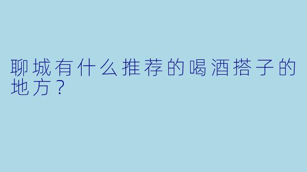 聊城有什么推荐的喝酒搭子的地方？