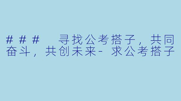 ### 寻找公考搭子，共同奋斗，共创未来-求公考搭子