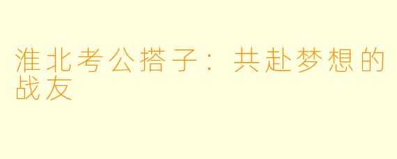 淮北考公搭子：共赴梦想的战友