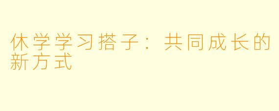 休学学习搭子：共同成长的新方式
