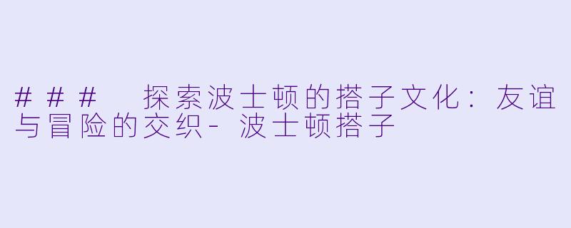 ### 探索波士顿的搭子文化：友谊与冒险的交织-波士顿搭子