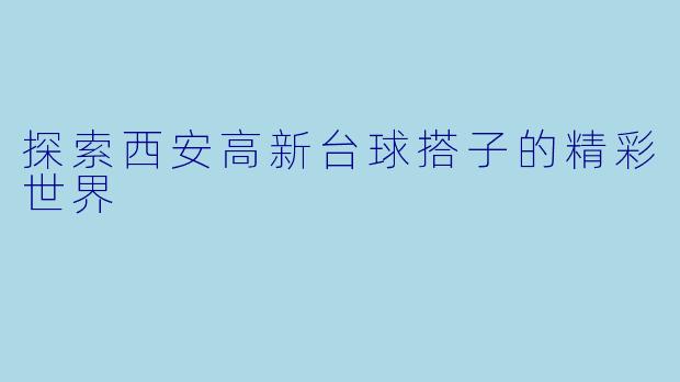 探索西安高新台球搭子的精彩世界
