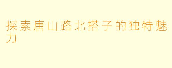 探索唐山路北搭子的独特魅力