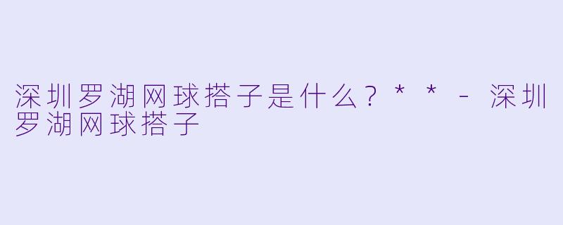 深圳罗湖网球搭子是什么？**