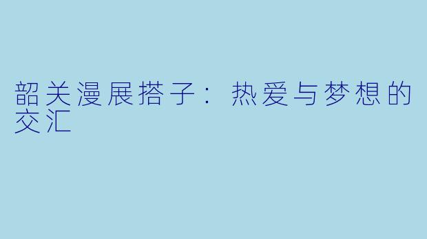 韶关漫展搭子:热爱与梦想的交汇