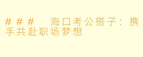 ### 海口考公搭子:携手共赴职场梦想