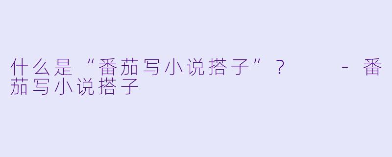 什么是“番茄写小说搭子”?