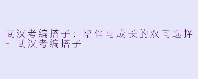 武汉考编搭子:陪伴与成长的双向选择