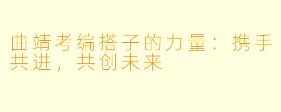 曲靖考编搭子的力量：携手共进，共创未来