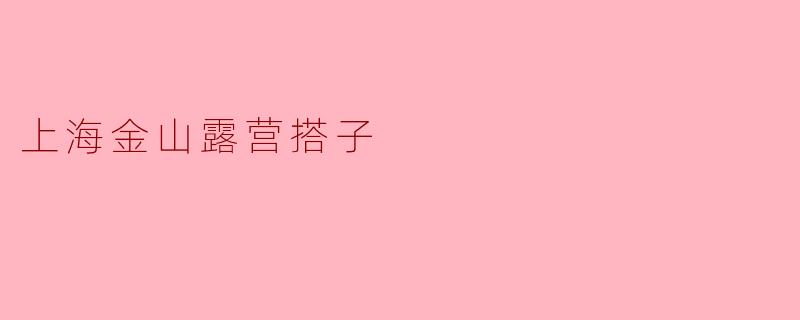 上海金山露营搭子