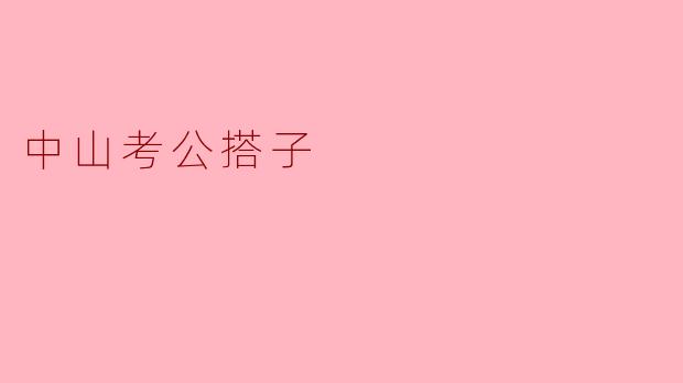 中山考公搭子