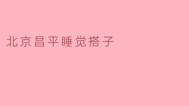 北京昌平睡觉搭子