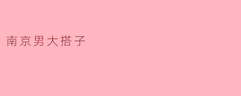 南京男大搭子