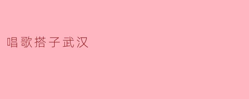 唱歌搭子武汉