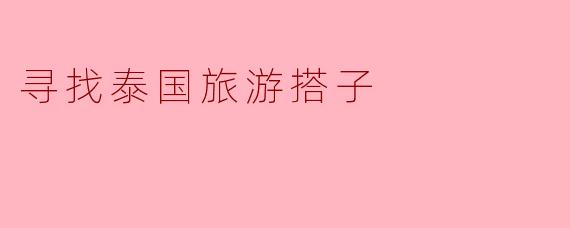 寻找泰国旅游搭子