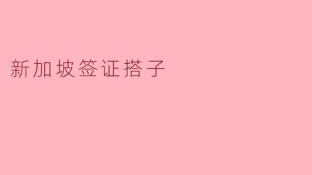 什么是新加坡签证搭子,如何能找到合适的搭子一起申请签证?