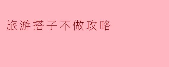 旅游搭子不做攻略