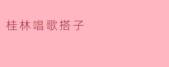 桂林唱歌搭子