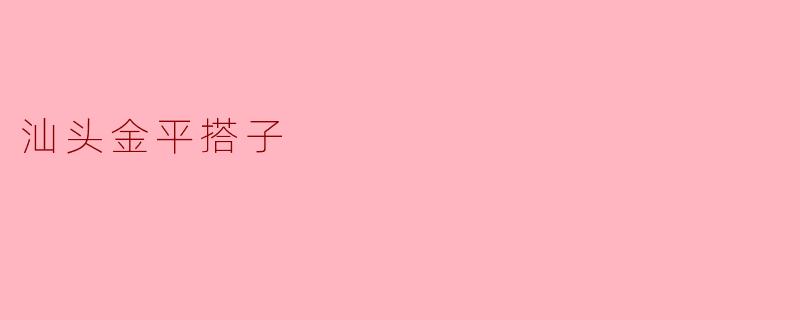 汕头金平搭子