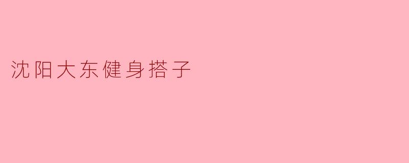沈阳大东健身搭子