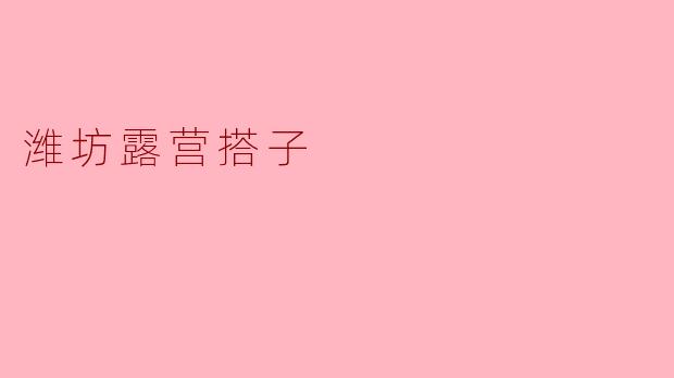 潍坊露营搭子