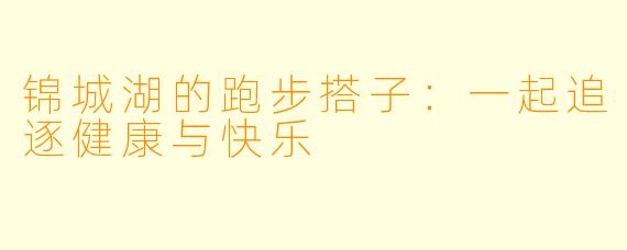 锦城湖的跑步搭子：一起追逐健康与快乐