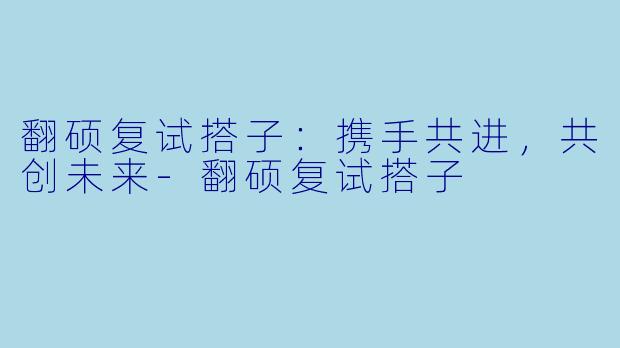 翻硕复试搭子：携手共进，共创未来-翻硕复试搭子