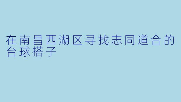 在南昌西湖区寻找志同道合的台球搭子