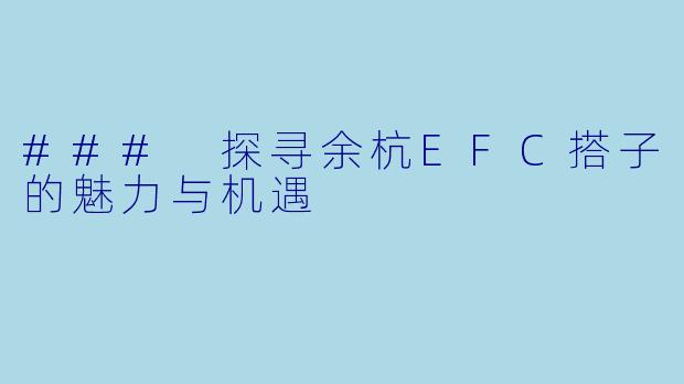 ### 探寻余杭EFC搭子的魅力与机遇