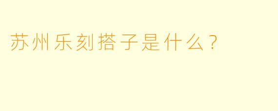 苏州乐刻搭子是什么？