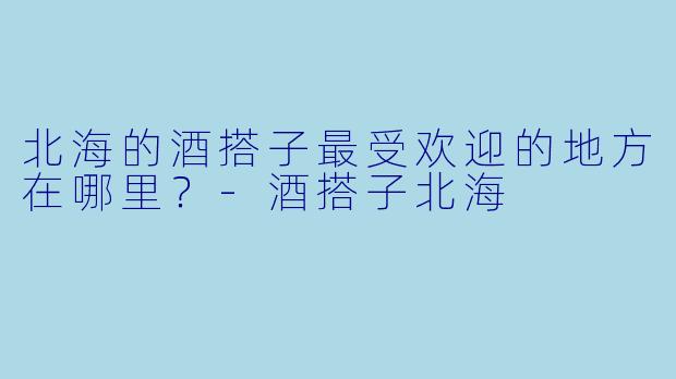 北海的酒搭子最受欢迎的地方在哪里？