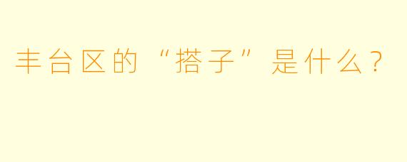 丰台区的“搭子”是什么?