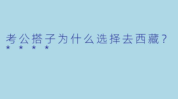 考公搭子为什么选择去西藏？****
