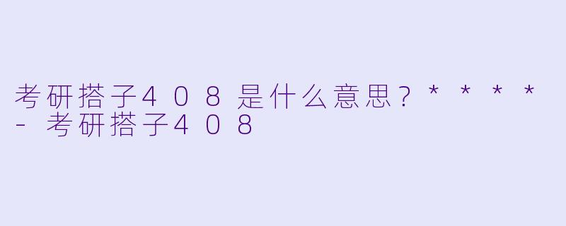 考研搭子408是什么意思?****