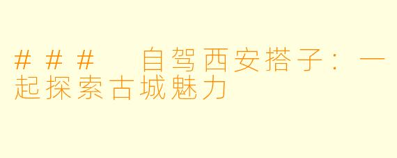 ### 自驾西安搭子：一起探索古城魅力