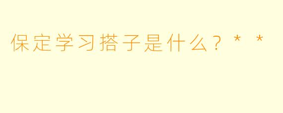 保定学习搭子是什么？**