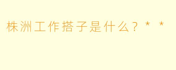 株洲工作搭子是什么?**