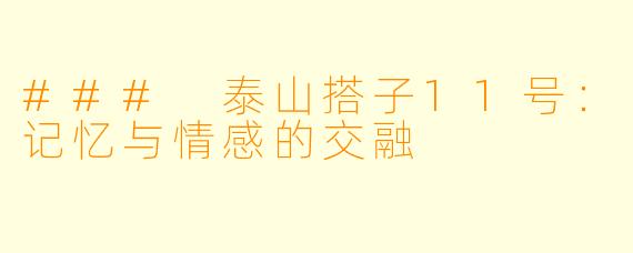 ### 泰山搭子11号：记忆与情感的交融