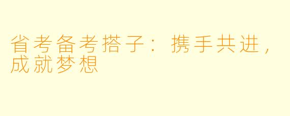 省考备考搭子：携手共进，成就梦想