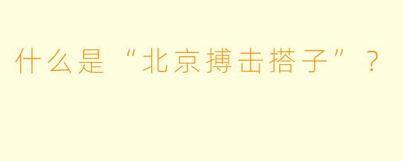 什么是“北京搏击搭子”？  
