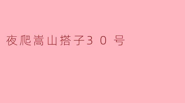 夜爬嵩山搭子30号