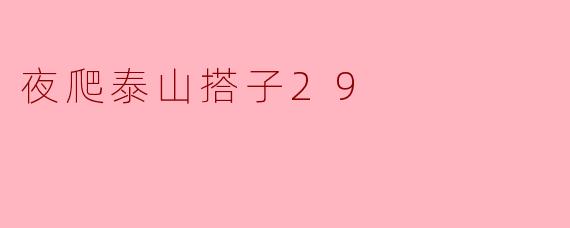### 夜爬泰山的搭子29