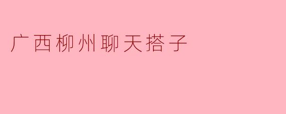 广西柳州聊天搭子