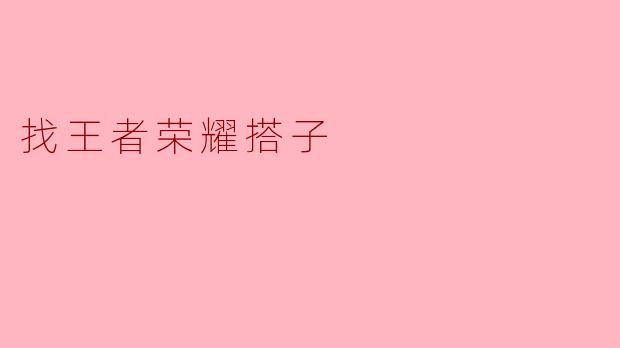 找王者荣耀搭子