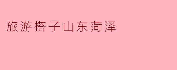 旅游搭子山东菏泽