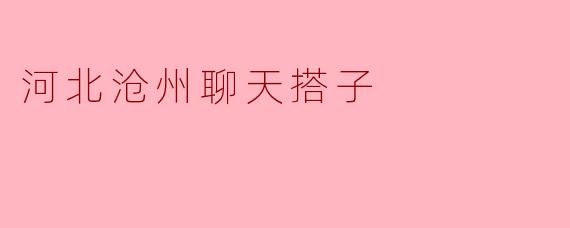 ### 河北沧州的聊天搭子:联结心灵的友谊线