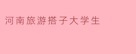 河南旅游搭子大学生