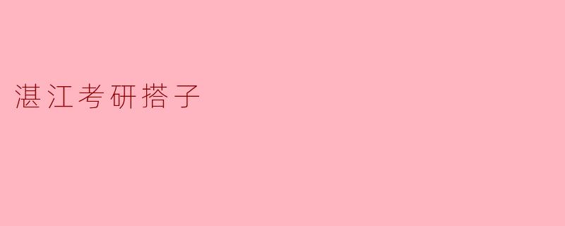 湛江考研搭子