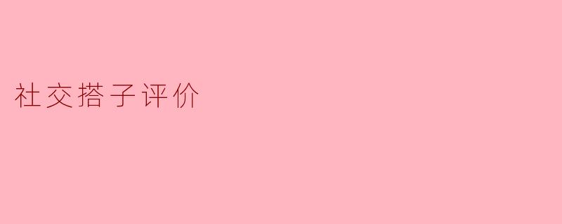 社交搭子评价