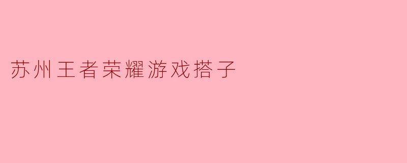 在苏州，怎么找到适合一起玩《王者荣耀》的游戏搭子？****